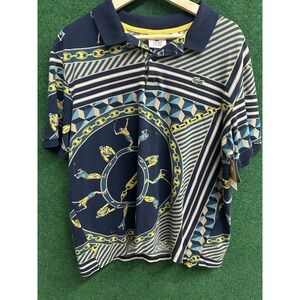 Lacoste Live Polo Gold Digger Tennis Golf Geometric Versace Pattern